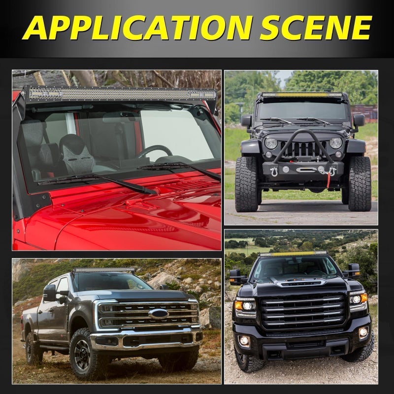 AKD Part 52 Inch Straight LED Light Bar, AKD Part 380W Quad Row Offroad Driving Lights Spot Flood Combo LED Work Light Roof Light Bar for Trucks Pickup Tractor Chevy Ram Wrangler Boat - Image 5